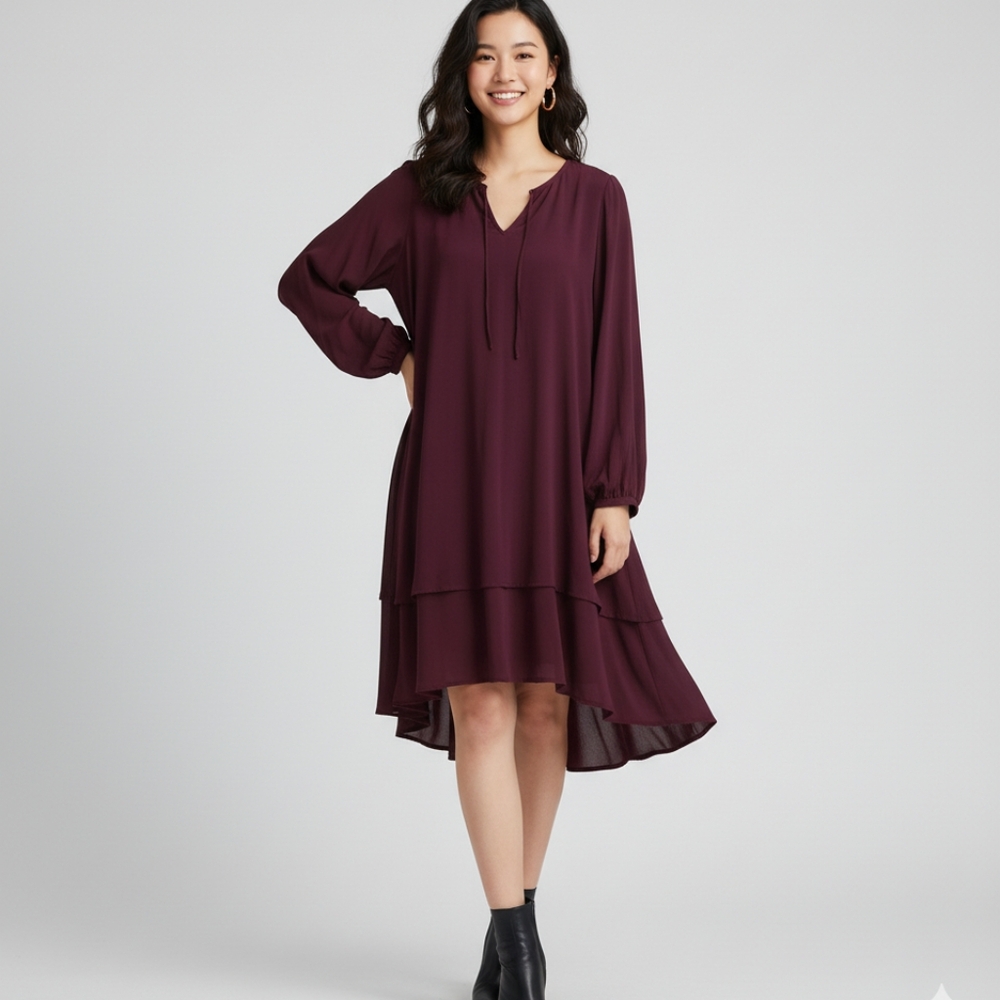 Mark. Purple Long Sleeve Dress